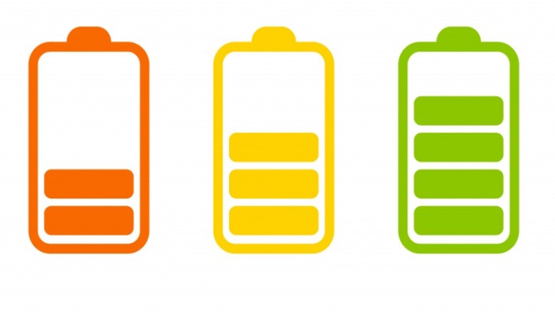 Battery symbols showing various stages of charge