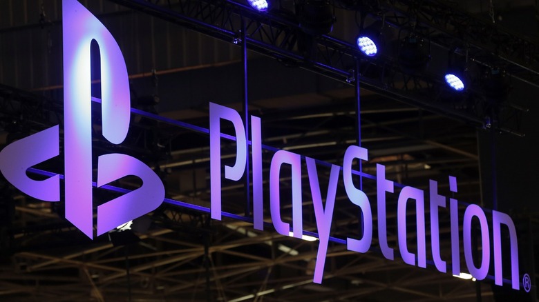 The PlayStation logo on stage