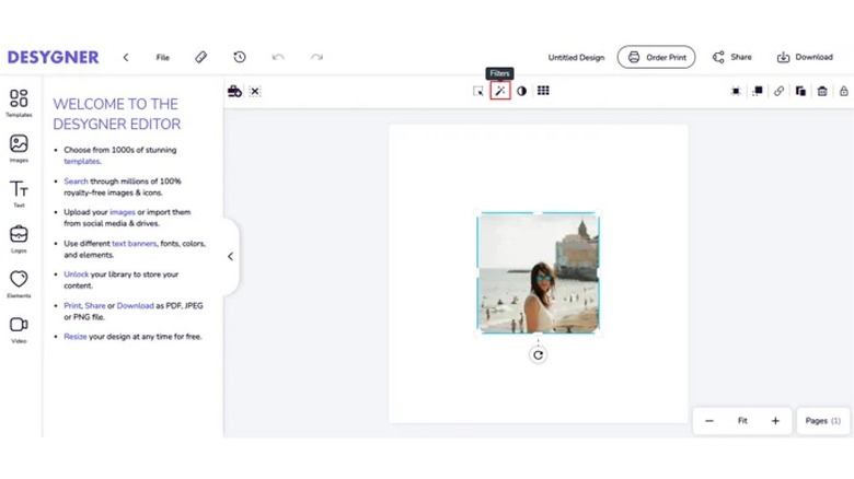 Screenshot of Desygner platform