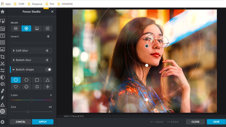 Screenshot of Pixlr X website