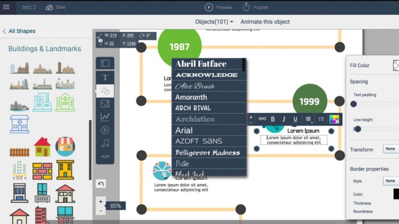 Screenshot of Visme platform