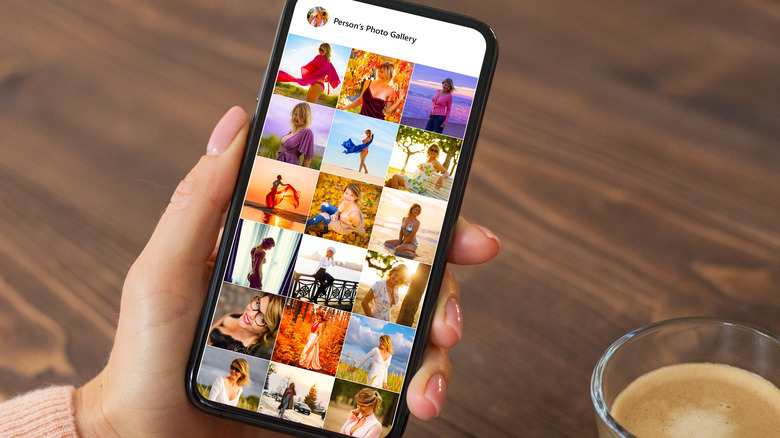 Person looking at Instagram feed