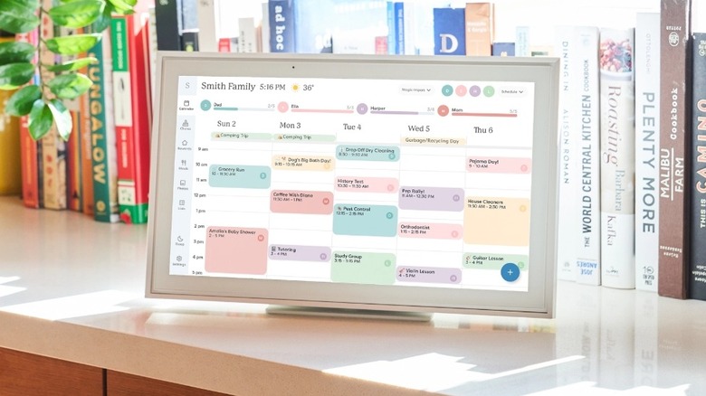Colorful digital calendar displaying various events