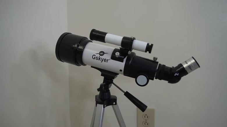 The Gskyer 70MM Telescope set up on a tripod