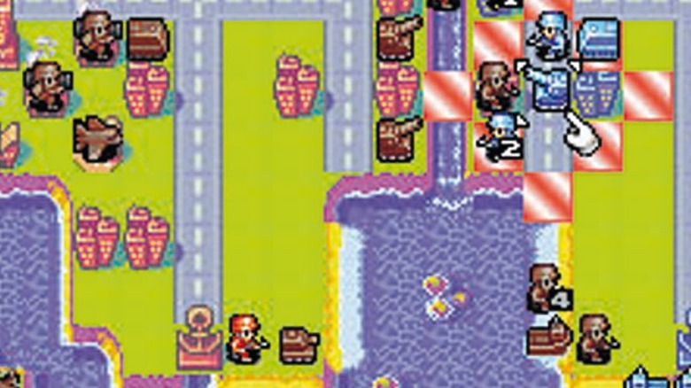 Units facing off against each other in Advance Wars