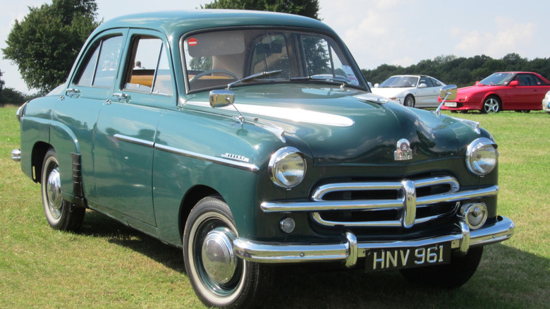 Green Vauxhall Wyvern seen from right front at outdoor car show