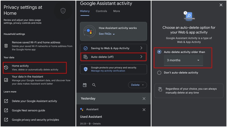 Auto-delete audio recordings on Google Home devices
