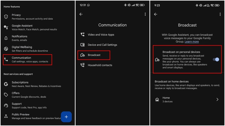 Enable Broadcast on Nest devices