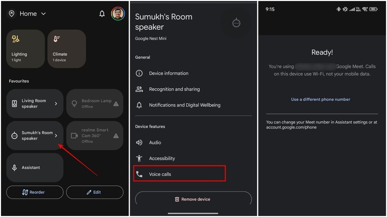 Turn on voice calls on the Google Home app