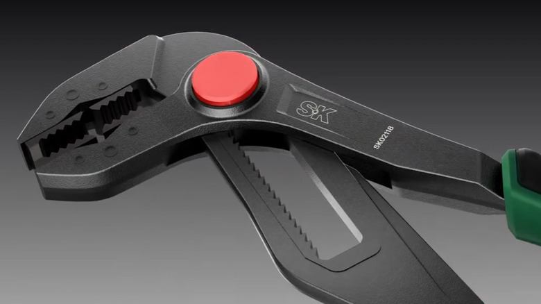 The side view of the SK Professional Tool groove joint pliers.