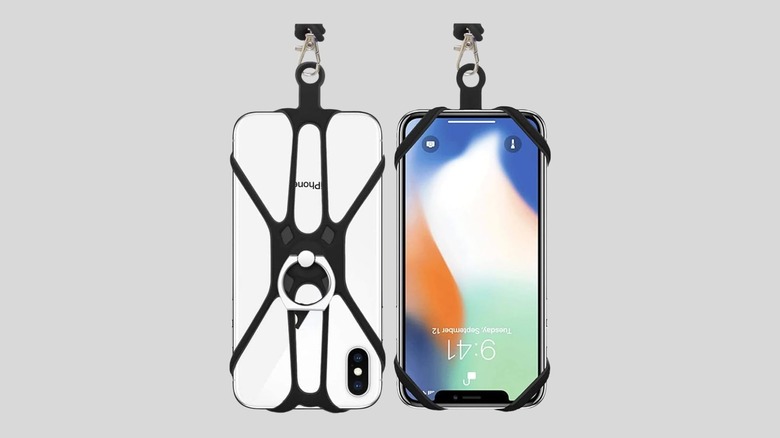 stretchy lanyard on phone