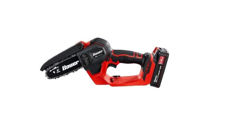 Stock photo of handheld pruning saw with Bauer branding