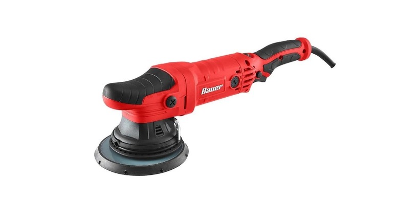 Stock photo of red and black Bauer branded orbital polisher