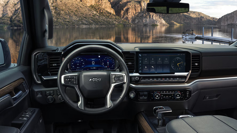 The interiors of the Chevy Silverado