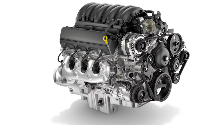 An engine on a white background