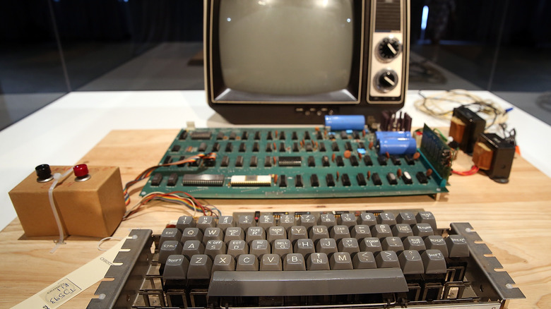 Apple I computer on display