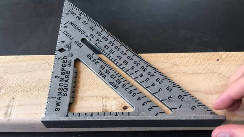 speed square on a piece of lumber