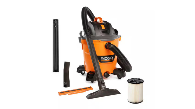 A 12 gallon Ridgid shop vacuum