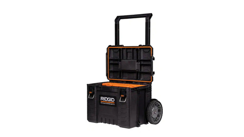 A Ridgid Rolling Tool Box with wheels