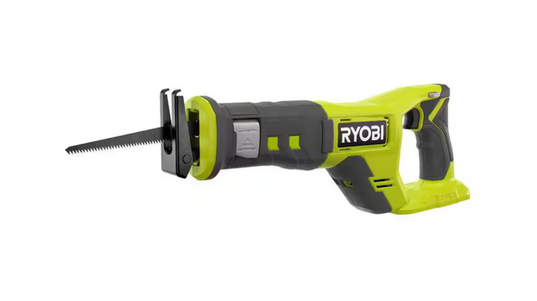 A cordless reciprocating saw from Ryobi without batteries
