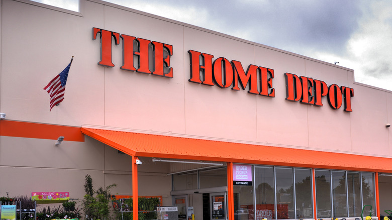 the home depot logo on outside of store