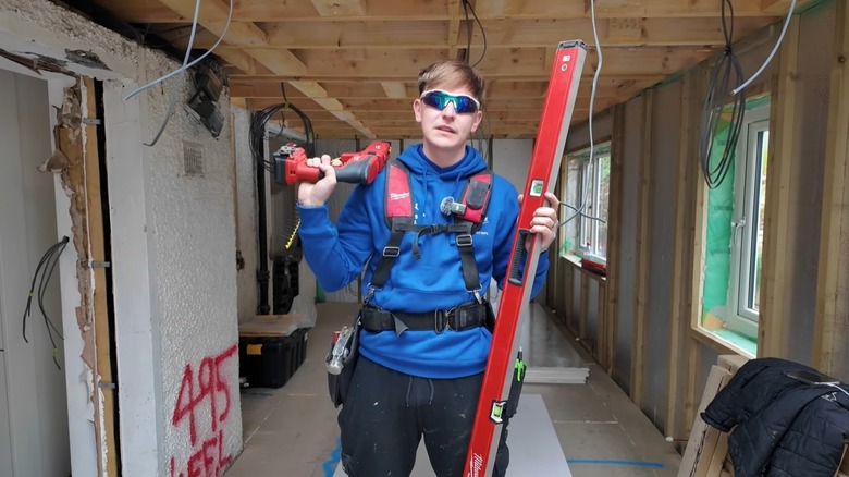 Chris of Chris Keel Joinery in a house being renovated