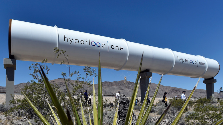 Hyperloop tube in the desert