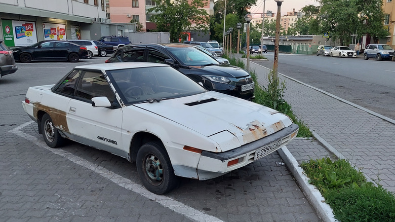 A white Subaru XT6 (alcyclone) pictured here parked on the streets of Vladivostok, Russia