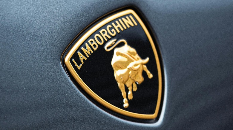 Close-up photo of the Lamborghini logo