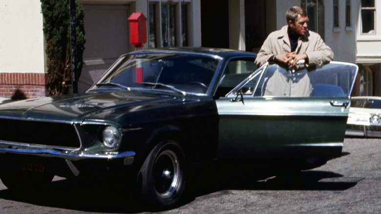 steve mcqueen with 1968 ford mustang