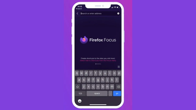 Firefox Focus on a smartphone