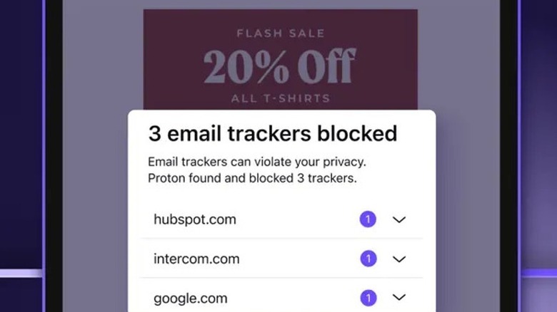 Proton Mail blocking email trackers