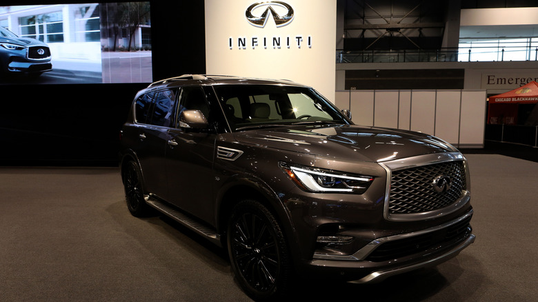 An Infiniti QX80 in a Chicago Motorshow