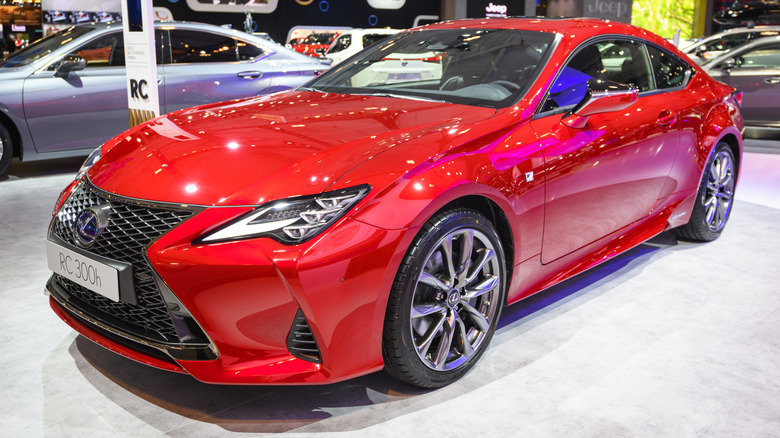 A Lexus RC in the showroom