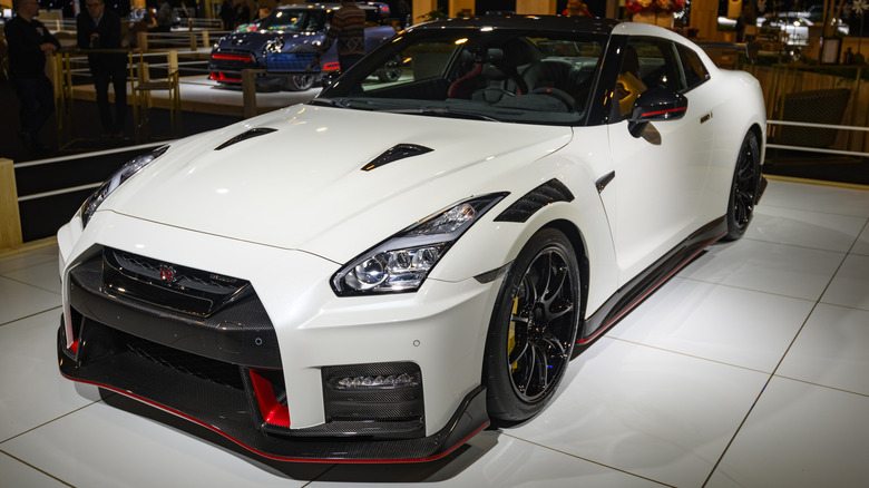 The Nissan GT-R on display
