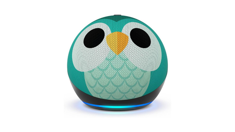 Amazon Echo Dot Kids with an owl design