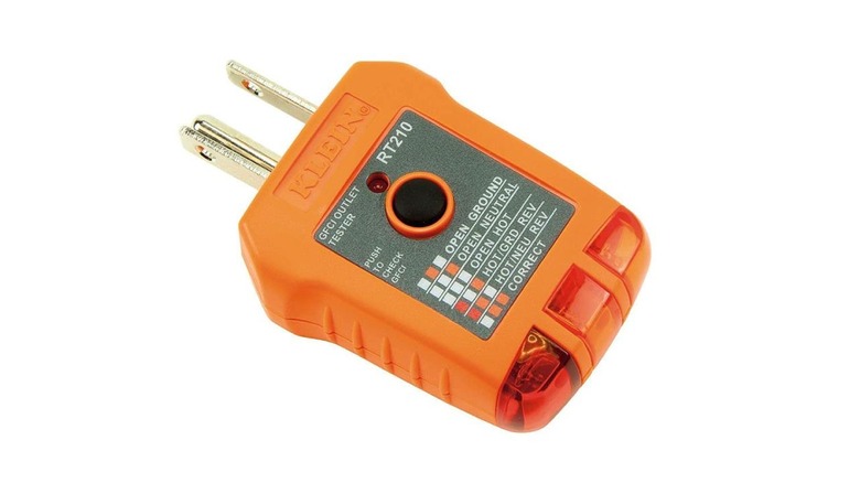 The Klein Tools Outlet Tester on a white background