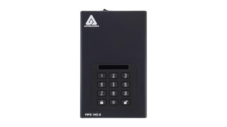 Apricorn SSD with keypad on display