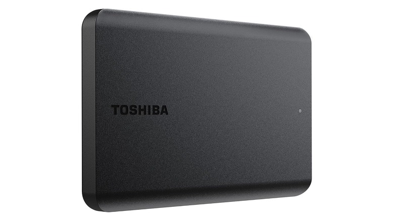 Toshiba external hard drive on display