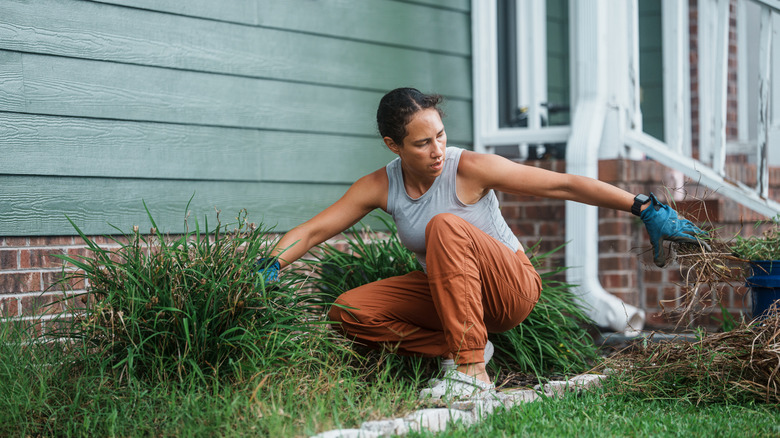 woman working in her yard