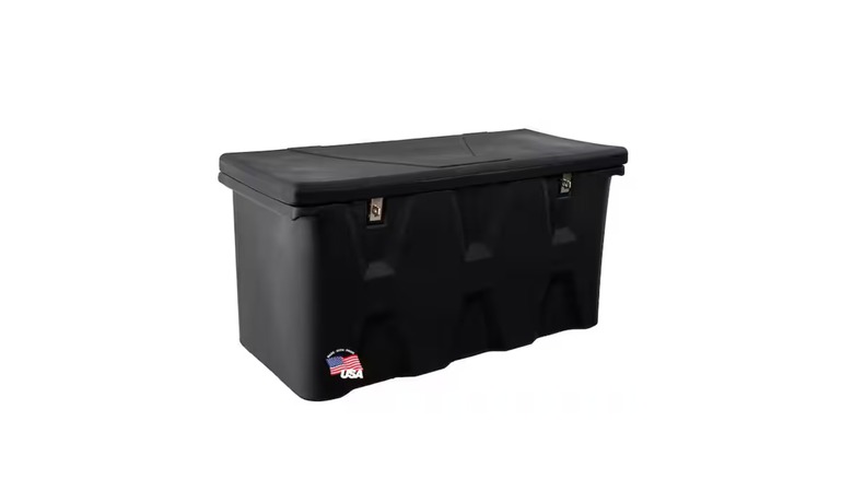 The plastic All-Purpose Truck Tool Box Chest by Buyer Products, black version