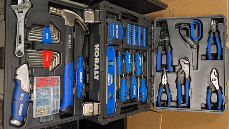 Kobalt 158-Piece Household Tool Set opened
