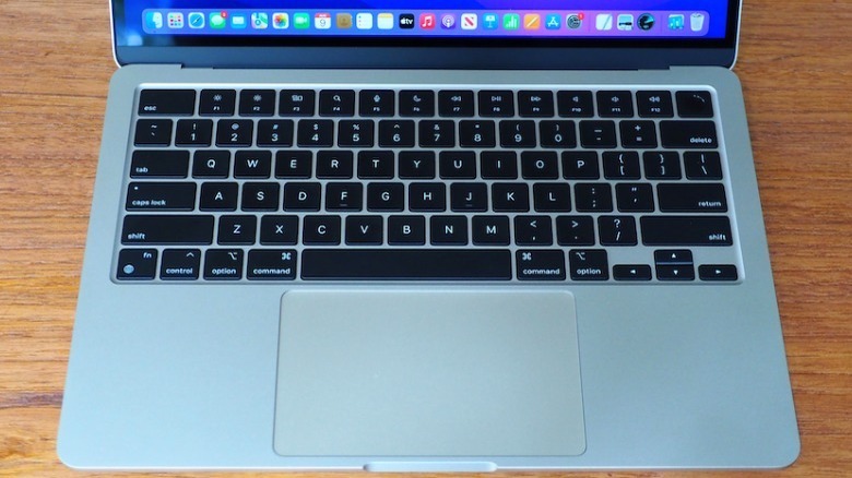 A toolbar on a M2 MacBook Air