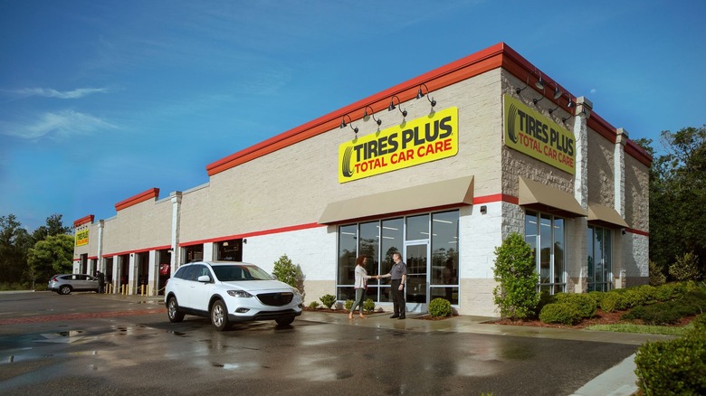 exterior of tires plus building