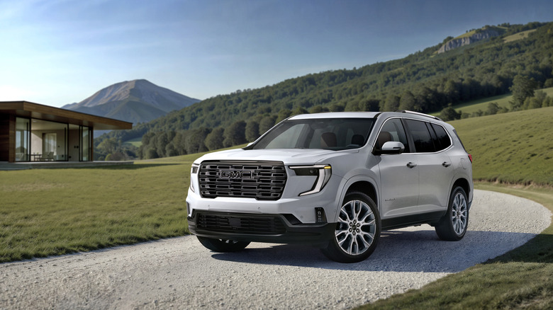 GMC Acadia Denali Ultimate on a luxury rural home's driveway
