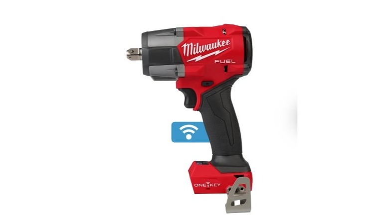 Milwaukee Fuel written on a red and black electric wrench