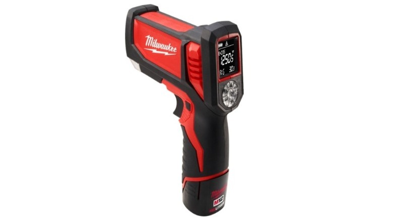 Red and black Milwaukee cordless thermometer