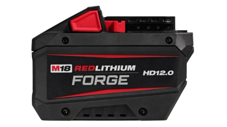M18 Red Lithium Forge battery with black body
