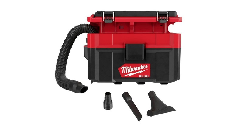 The semi-opened M18 Fuel Packout Wet/Dry Vacuum, it's shaped like a box