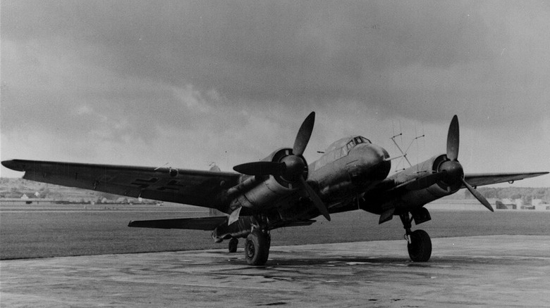 Junkers Ju 88 warplane parked on airfield